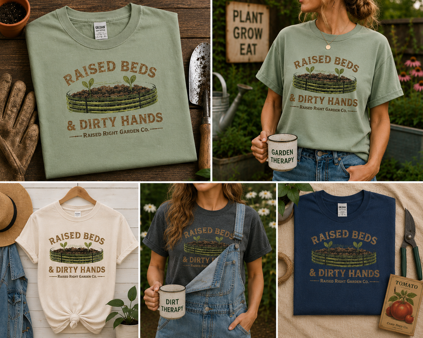 Raised Beds & Dirty Hands – Raised Right Garden Co. Vintage Gardening Shirt