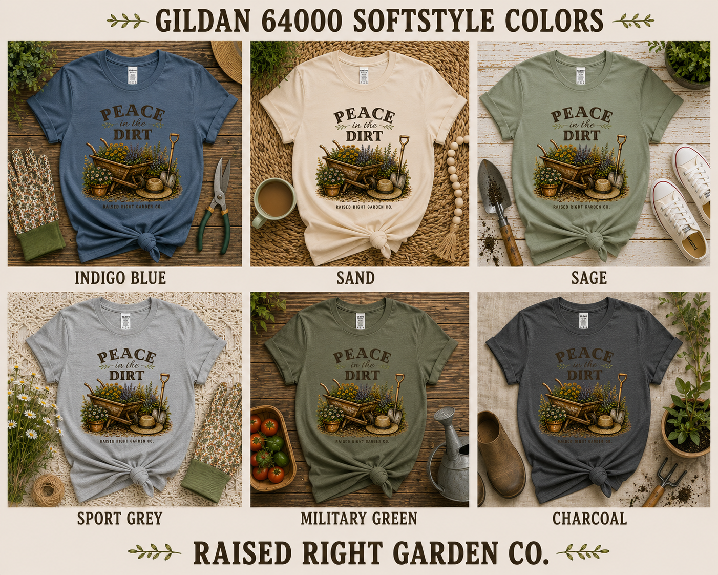 Peace in the Dirt Vintage Gardening T-Shirt