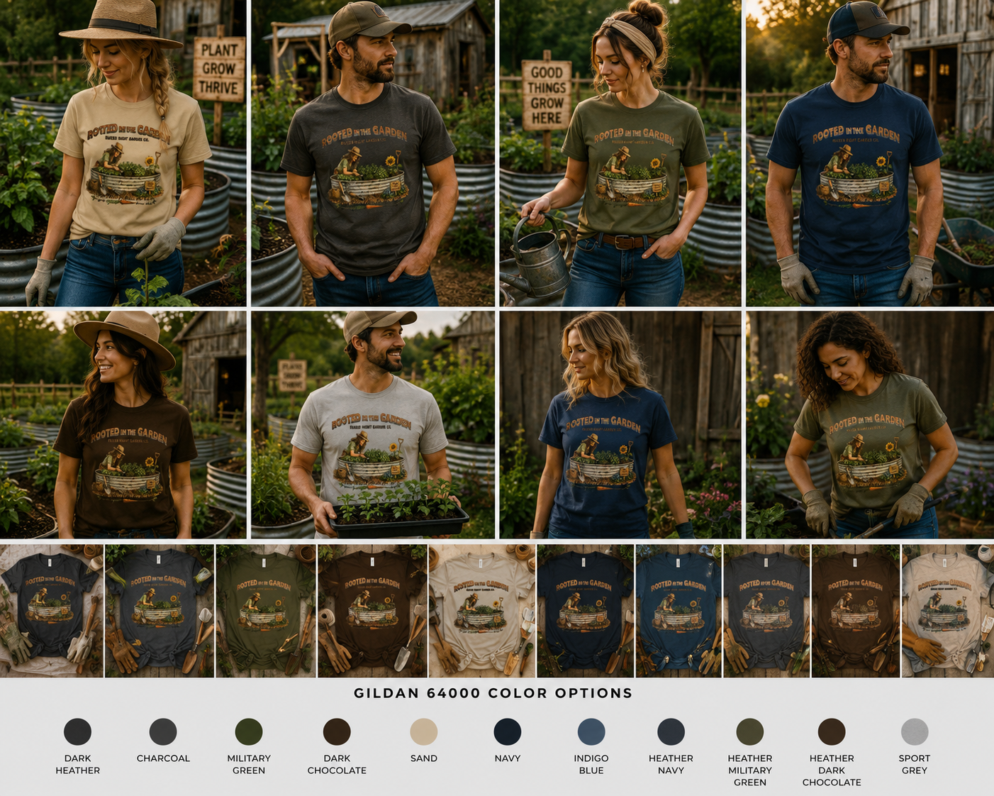 Rooted in the Garden Vintage Gardening Tee