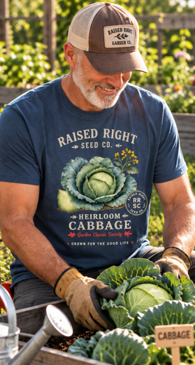 Heirloom Cabbage T-Shirt | Raised Right Seed Co.