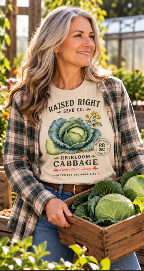 Heirloom Cabbage T-Shirt | Raised Right Seed Co.