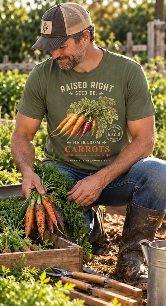 Heirloom Carrot T-Shirt | Raised Right Seed Co.