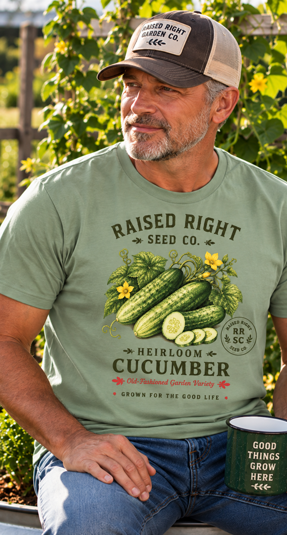 Heirloom Cucumber T-Shirt | Raised Right Seed Co.