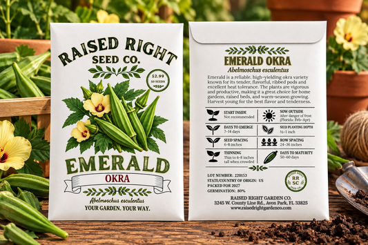 Emerald Okra Seeds – 50 Seeds