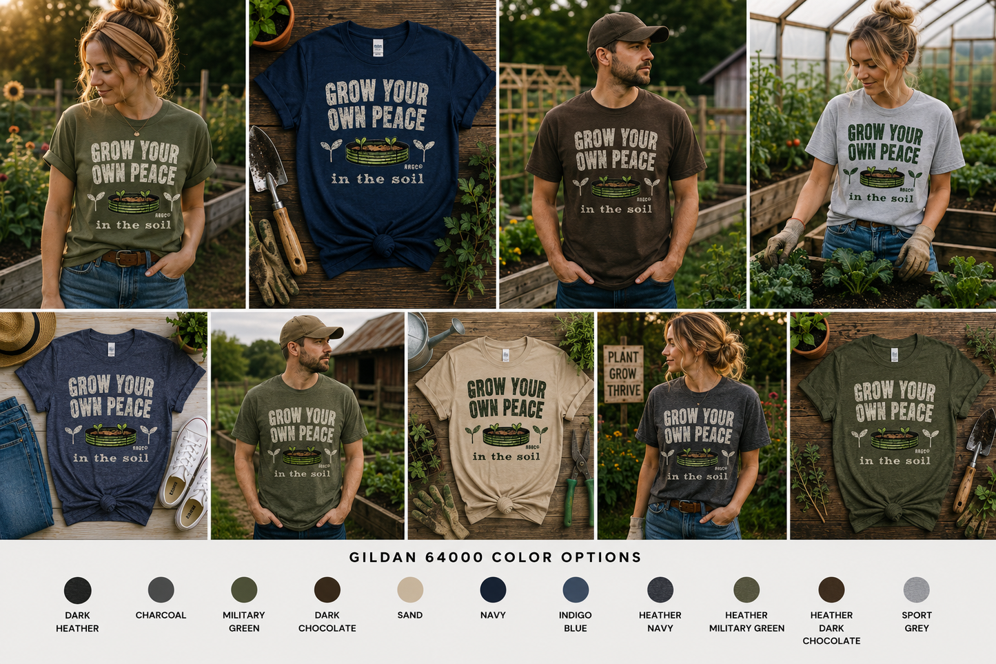 Grow Your Own Peace Vintage Gardening Shirt