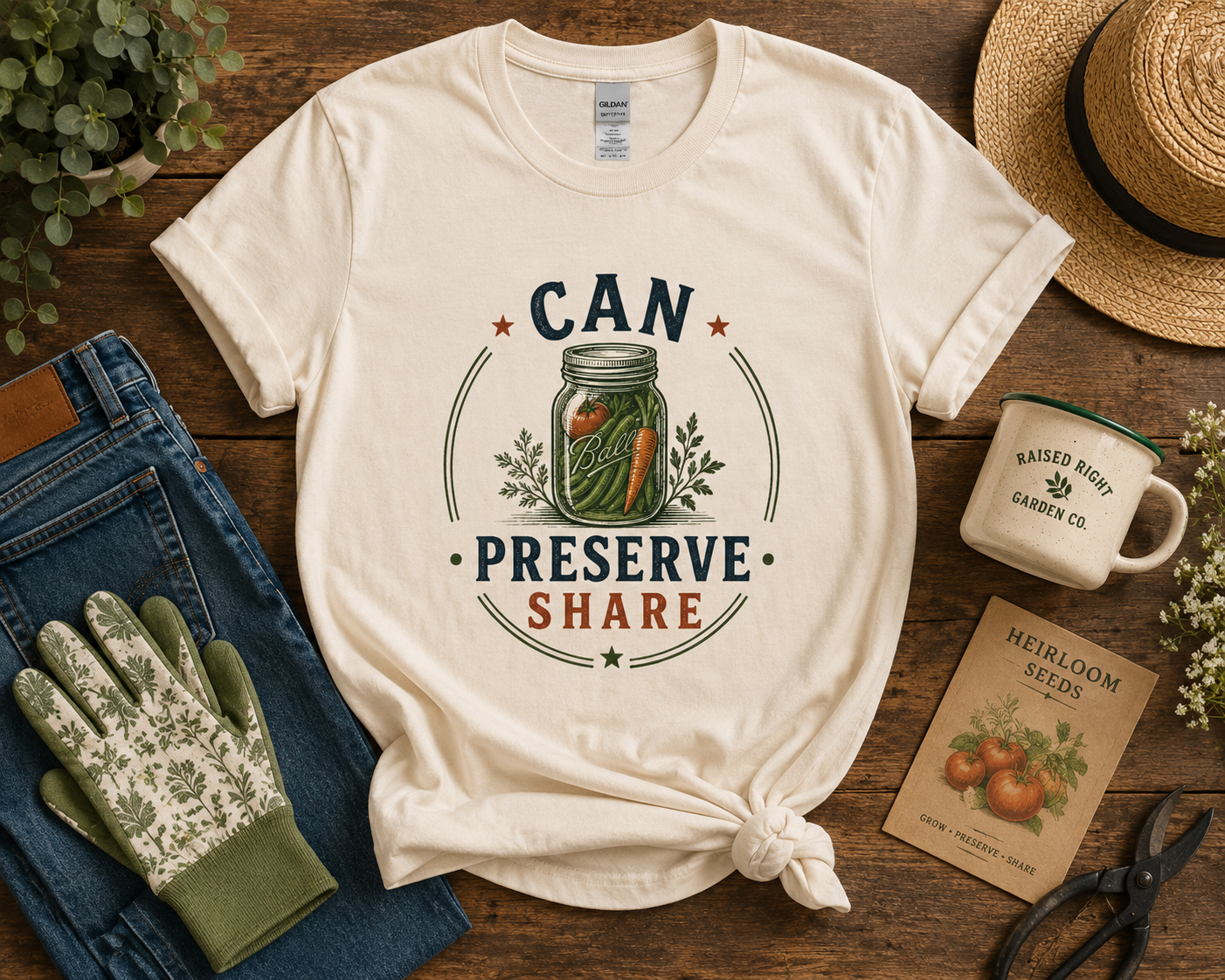 Can Preserve Share Gardening Tee