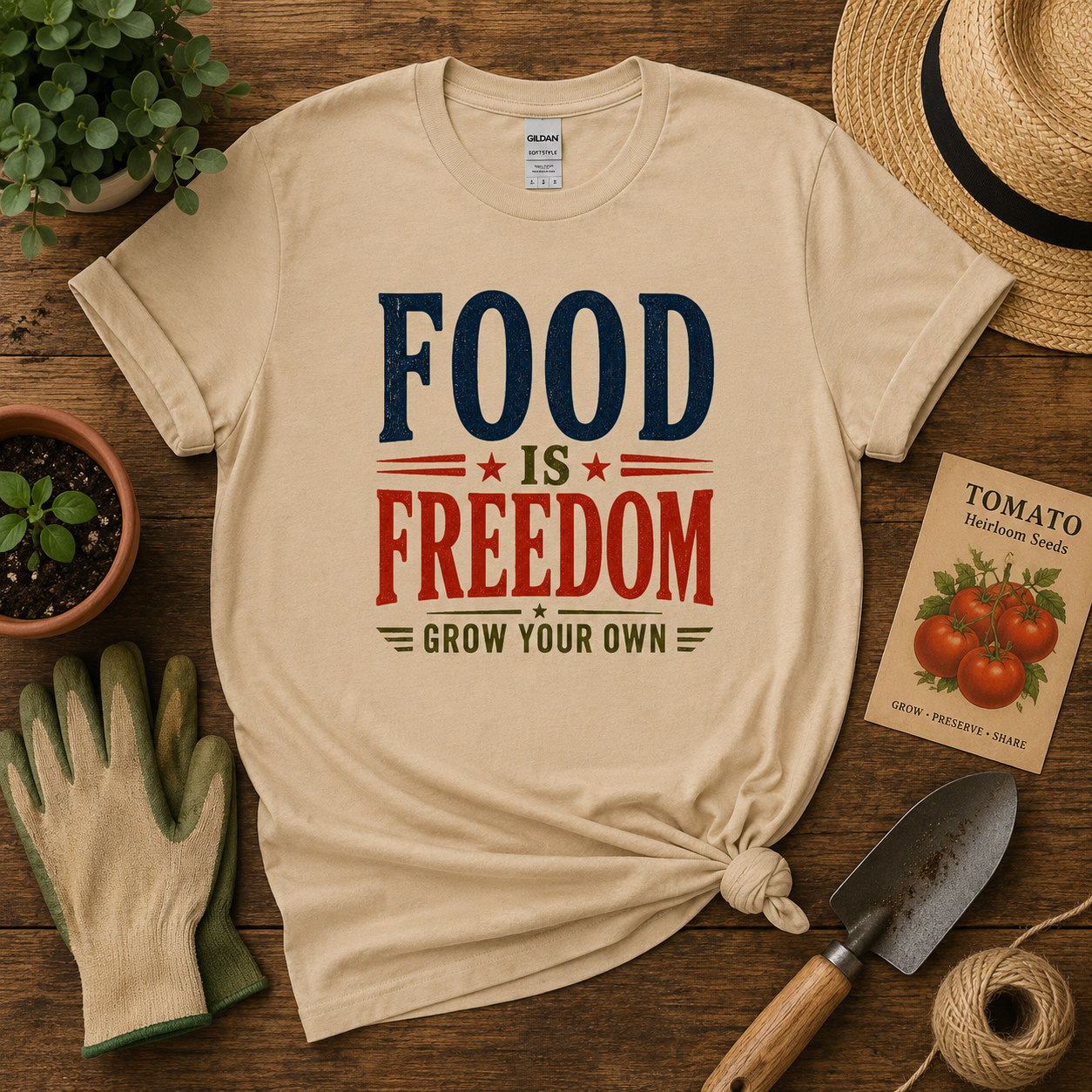 Food is Freedom Grow Your Own Tee