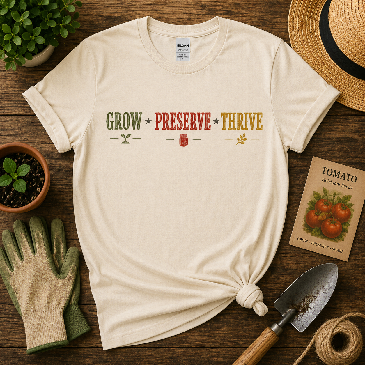 Grow Preserve Thrive Homestead Shirt