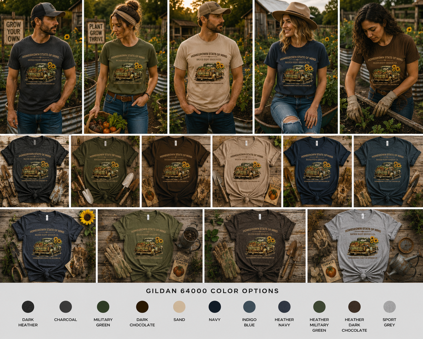 Homegrown State of Mind Vintage Gardening Tee