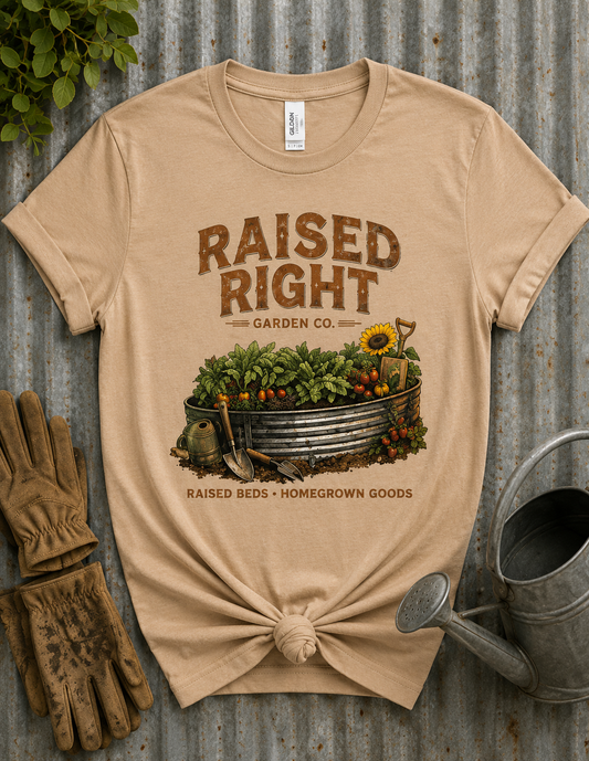 Raised Right – Raised Beds • Homegrown Goods Vintage Gardening Tee