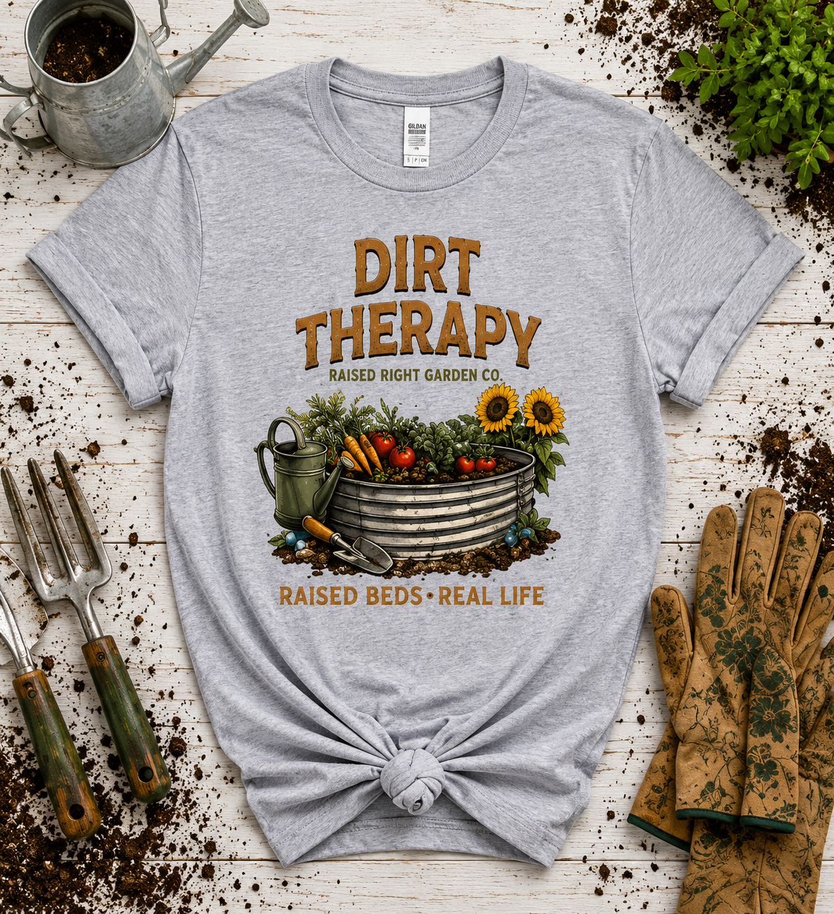 Dirt Therapy – Raised Beds • Real Life Vintage Gardening Tee