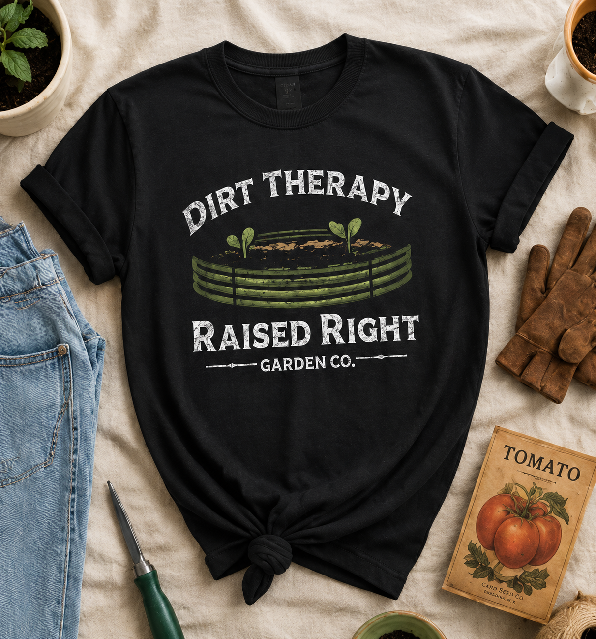 Dirt Therapy – Raised Right Garden Co. Vintage Gardening Shirt