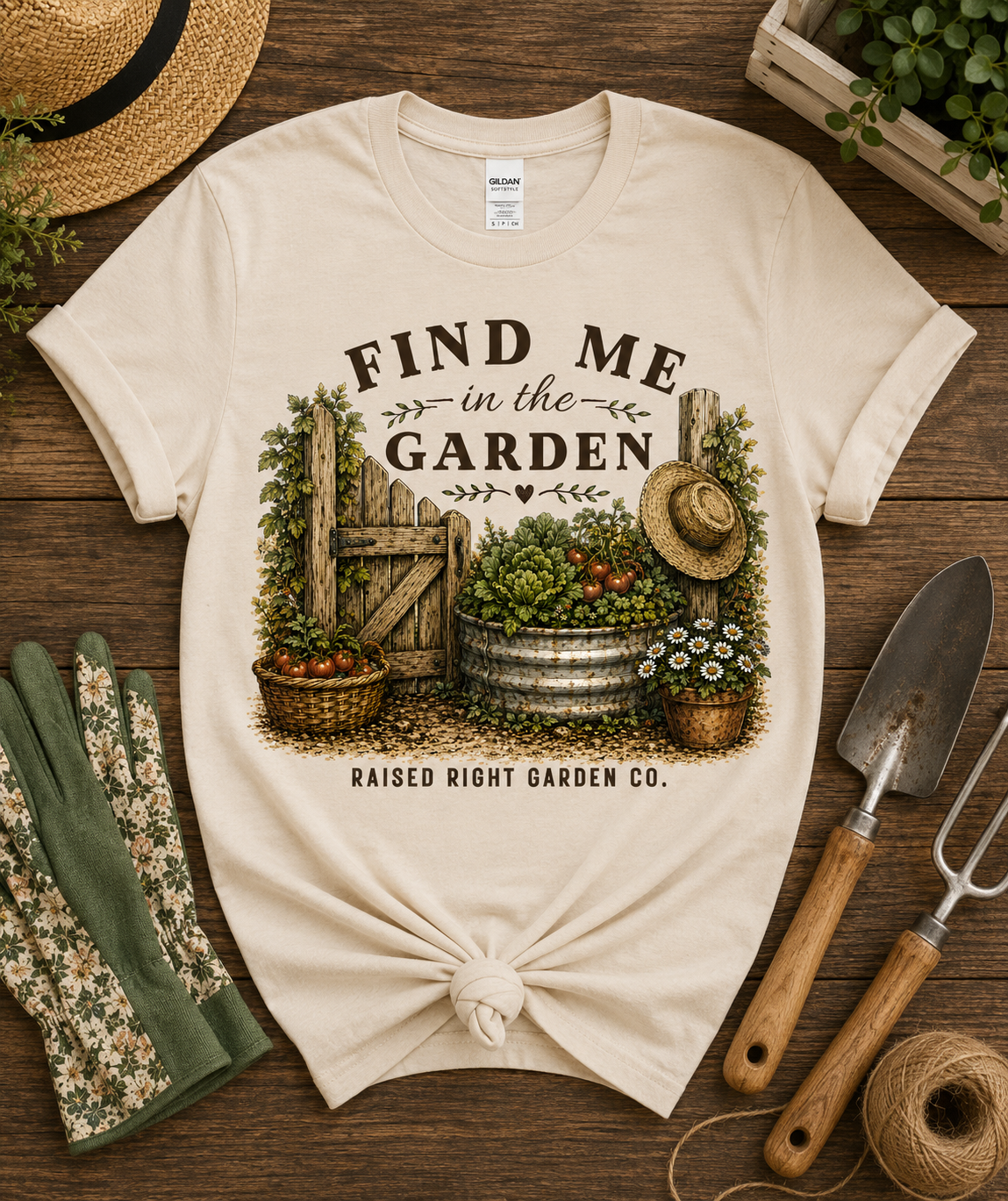 Find Me in the Garden Vintage Gardening T-Shirt
