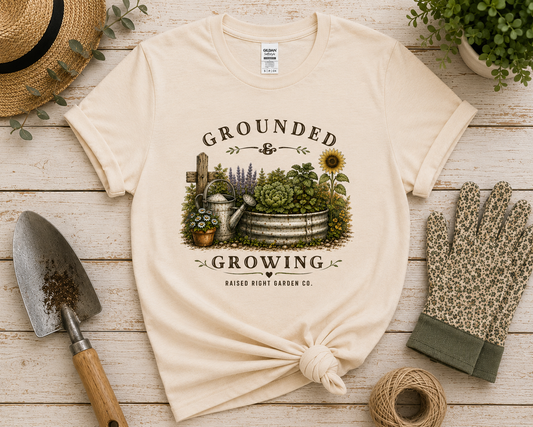 Grounded & Growing Vintage Gardening T-Shirt