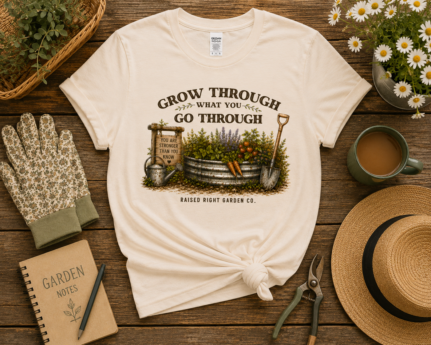 Grow Through What You Go Through Vintage Garden Shirt