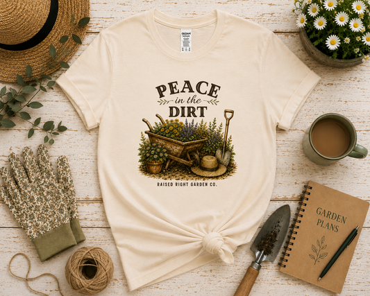Peace in the Dirt Vintage Gardening T-Shirt