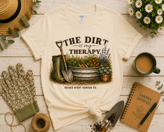 The Dirt Is My Therapy Vintage Gardening T-Shirt
