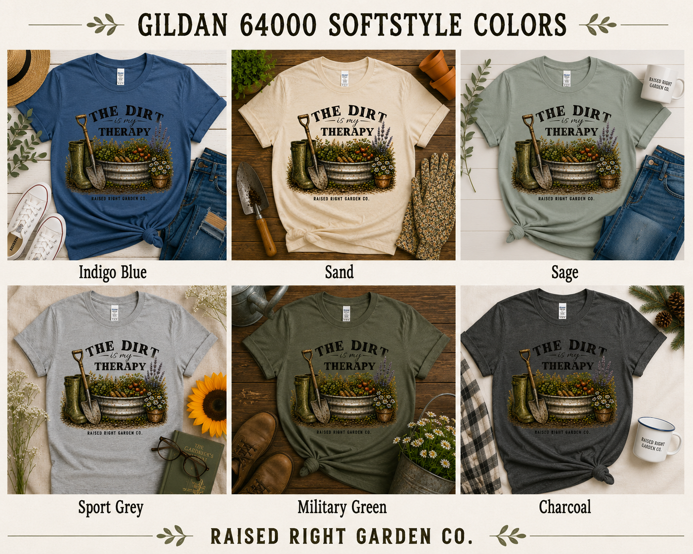 The Dirt Is My Therapy Vintage Gardening T-Shirt
