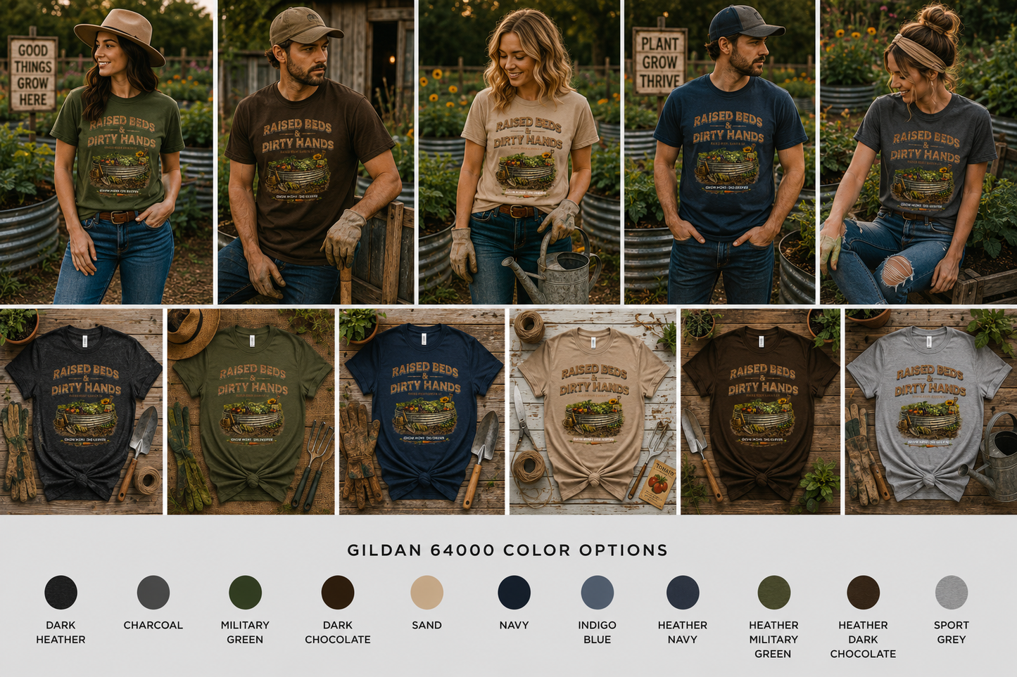 Raised Beds & Dirty Hands Vintage Gardening Tee