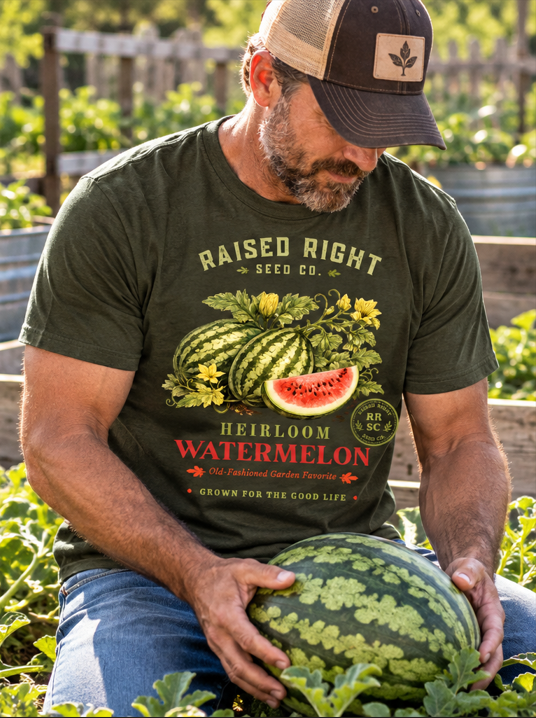 Heirloom Watermelon T-Shirt | Raised Right Seed Co.