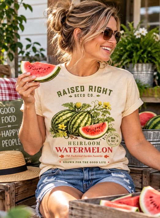 Heirloom Watermelon T-Shirt | Raised Right Seed Co.